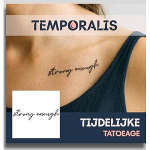 Schrijf tattoo – Temporalis® | Tijdelijke tatoeages voor vrouwen & mannen – Nep tattoo vegan & waterbestendig – EU-cosmetica – Blijft 1-2 weken [ Tatoeage strong enough ]