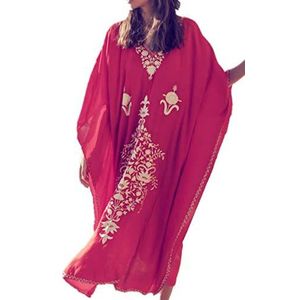 YouKD Wemon's zomer katoenen lange kaftan maxi-jurk Boheemse badpak strandbedekking gewaden