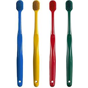 Vulkanische houtskool tandenborstel brede versie zachte milieuvriendelijke draagbare vezel tandenborstel mondhygiëne verzorging (kleur: 4 stuks gemengde kleuren)
