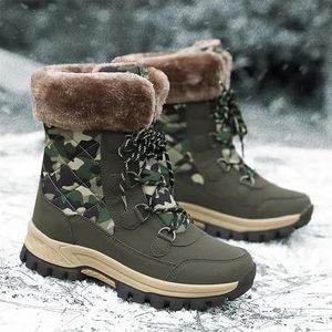 AYWTIUN Sneeuwlaarzen Vrouwen Vrouwen Mid-kalf Laarzen Pluche Warm Winter Platform Schoenen Vrouwelijke Anti Slip Waterdichte Sneeuwlaarzen (39)