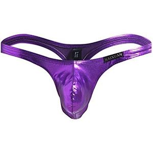 Sexy Heren Ondergoedmannen G Snaren Thongs Ondergoed Sexy Mannen Gay Jockstrap Ademend Dunne Mannen Ondergoed T-Back Slips, Paars, XL