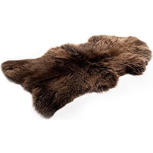 Decorating Sheepskins Premium Merino lamsvacht, echt bruin, 110-120 cm, geurloos, schapenvacht, echt groot, zacht en wollig, vachttapijt voor stoelen, lamsvachten