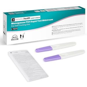 Berkeley Health Menopauze zelftest kit voor vrouwen (Pack van 2) - FSH hormoondetectie (middenstroom) - gemakkelijk te volgen, snelle resultaten & 99,9% nauwkeurig