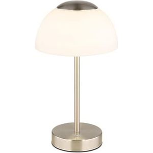 LED-tafellamp - H 31 cm - nikkel - wit - glas - metaal - dimbaar