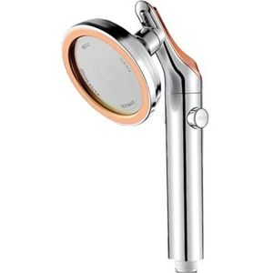 1 stks Zilver Wit Hoge Druk Regendouchekop Waterbesparende Spray Nozzels Een Sleutel Stop (Zilver en Beugel)