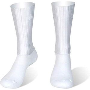 Fietsen Sokken Anti Slip Siliconen Zomer Aero Witte Lijn Fietsen Sport Running Sokken, Wit, Large