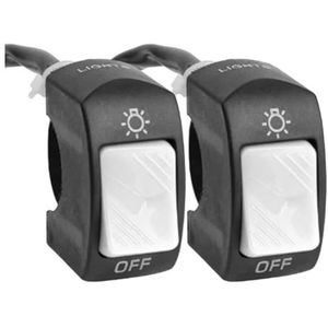 LED Stuurschakelaar Universele Motorfiets Stuur Kill Switch Aan/uit Knop Modificatie Voor 22MM ATV's Accessoires(2pcs white)