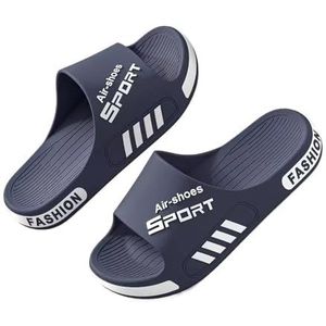 Doucheschoenen, Heren zomerpantoffels - Binnen/buiten badsandalen, grote maten(Blue,44 EU)