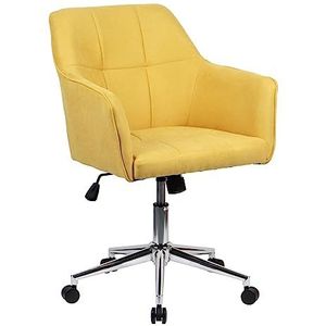 SVITA Jake Bureaustoel, conferentiestoel, draaistoel, managersstoel, in hoogte verstelbaar, stoffen bekleding, geel