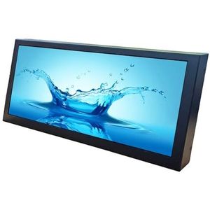 VSDISPLAY Draagbare Uitgerekte Bar LCD Monitor, An-droid 11 Raad en 12.3 duim 1920x720 IPS Lange strook Vertoning, ondersteuning Autoplay, Autocopy Video