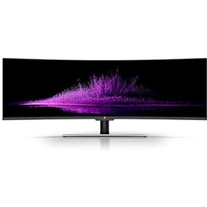 Millenium 5K 49 inch gaming monitor met 4 ms reactietijd, gebogen monitor DQHD met 5120 x 1440 pixels resolutie, kantelbare 120 Hz monitor, pc-scherm met DisplayPort en HDMI, zwart