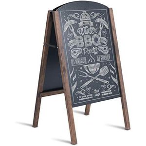 COSTWAY Staand bord zwart, kinderbord inklapbaar, reclamebord klantenstopper krijtbord reclamedisplay schrijfbord kleurbord (45 x 41 x 78 cm (L x B x H))