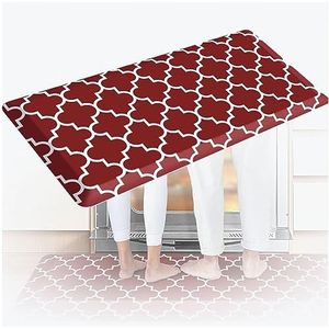 0,47 inch Dikke anti-vermoeidheidsmatten voor keukenvloer, waterdicht, antislip, comfortabele staande anti-vermoeidheidsmat, voor keuken, kantoor, gootsteen, rood - 17,3 x 29 inch