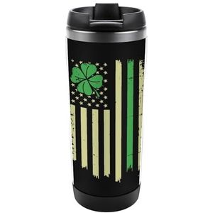 St. Patrick's Day Grote Ierse VS Vlag Grappige Reizen Koffie Mokken Dubbelwandige Theekop Voor Kantoor Geschenken
