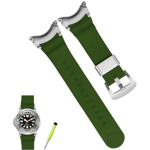 INSTR Rvs Lug Verbinding Hoofd Gemodificeerde Horlogeband Voor Citizen BJ8050 BJ8050-08E Little Monster Armband Horlogeband (Color : Green silver buckle, Size : 22mm)