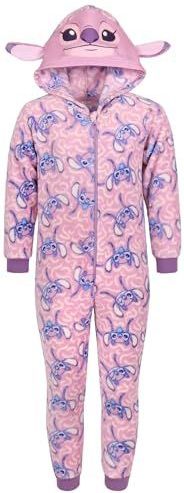 Angel en Stitch Disney Roze, Polar Fleece Eendelige Pyjama, Kinder Onesie met Capuchon, OEKO-TEX 3-4 jaar