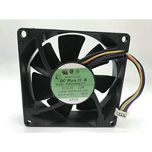 LMNCBVYA SERVO PUDC24K4S-611 DC 24.5V 80mm Server Cooling Fan - 4 Wire, 2.2W, 80X80X25mm, Cooling Solution