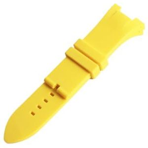 EDVENA Horlogeband Band Horlogeband 31mm Rubber Compatibel Met Armani Exchange ARAX1803 AX1802 AX1050(Color:Yellow No Buckle)