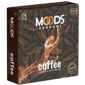 MOODS Coffee Condoms, 3 condooms met koffie smaak voor verrassend plezier