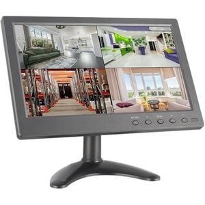 Draagbare 10,1"" LCD HD-monitor met 2-kanaals video-ingang, draaibaar display omgekeerde beeldweergave en USB-luidspreker(UK-101CM)