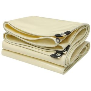 UZAMIRLEX Transparant afdekzeil voor buiten, afdekzeil met ingestanste ringen, voor tuin, zwembad, auto, vrachtwagen, in beige, verschillende maten naar keuze, 1,2 x 3 m