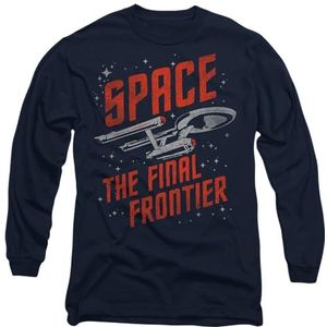 Star Trek Space Travel Heren T-shirt met lange mouwen, marineblauw, X-Large, marineblauw, XL
