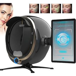 8 In 1 Al Huidanalysator, 13,3 Inch 36 Miljoen Pixels 3D Huidscanner Huidanalysemachine, 8 Spectrale Analyse/ 14 Indicatoren/Cloud Computing Opslag, voor Salons & Spa's,Black