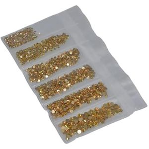 Glitter Crystal Nail Art Steentjes SS3-SS30 Plaksteen Clear Niet Hot Fix Steentjes Lijm Op Nail Art Decoraties-Metaal zonlicht