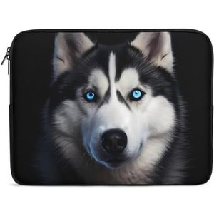 Husky Zwart-wit Huisdier Hond Laptop Sleeve Tas Shockproof Notebook Computer Pocket Tablet Draaghoes