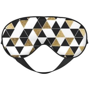 YFSGDLBN Mode Moderne Zwart Wit Goud Driehoeken Gedrukt Zachte Oogmasker Slaap Aid Oogmasker Blackout Slaap Masker