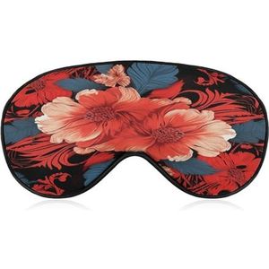 Oogmasker, rood bloemenpatroon gedrukt slapend oogmasker, nachtoogmasker, verduisterende slapende oogmasker, reizen oogmasker