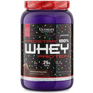 Ultimate Nutrition Prostar Whey Protein Powder, Low Carb Protein Shake with Bcaas, Blend of Whey Protein Isolate Concentrate, 25 Grams of Protein, Keto Friendly, 2 Pounds, Chocolate Birthday Cake