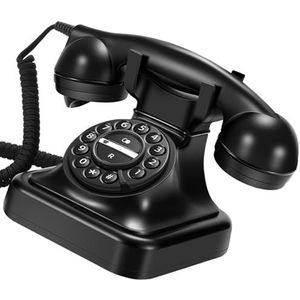 Vaste Telefoon - Zwart - Retro Met Herhalingsfunctie - Klassieke Metalen Klokken Geluid