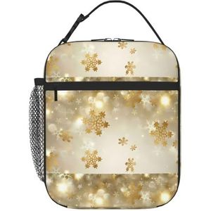 MYGANN Gouden Zijde Kerst Unisex met Afneembare Draagbare Webbed Geïsoleerde Lunch Tas voor Werk Reizen Camping