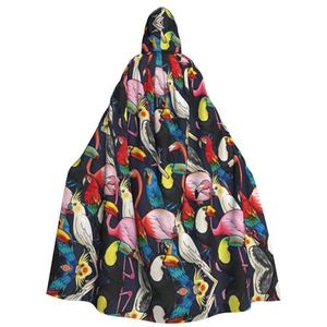 MDATT Flamingo Tropical Wildlife Hooded Mantel - Perfect voor Halloween en Cosplay, halloweencadeau, unisex!