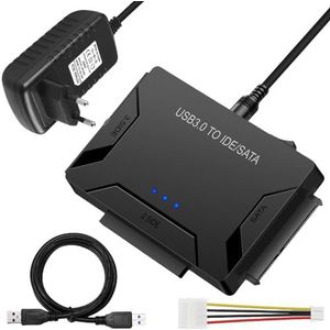 Behogan USB 3.0 naar SATA en IDE Adapter - Voor 2,5 inch en 3,5 inch HDD & IDE HDD Met 12V/2A Voeding