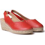 TONI PONS Termal Espadrilles voor dames van leer met sleehak voor een bredere pasvorm, Rood, 39 EU
