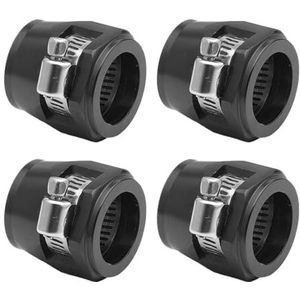 4-delige AN4 AN6 AN8 AN10 AN12 universele slangafsluitklem-set, brandstofleidingclip en koelerolie-eindafsluiting voor gemodificeerde autoslangverbindingen (zwart AN10)