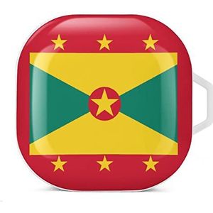 Grenada vlag oordopjes hoesje compatibel met Samsung hard shell beschermhoes wit stijl