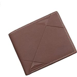 Heren korte omkeerbare opvouwbare kunstleer heren creditcard portemonnee opvouwbare portemonnee handtas (Color : Light Coffee)