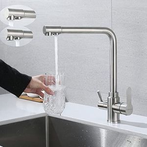 TIMACO Led-waterkraan Voor De Keuken Met Slotdouche, Uittrekbaar, 360