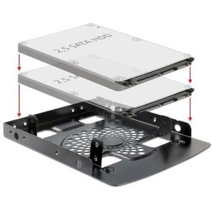 Delock inbouwframe 3,5 Ω > 2 x 2,5 Ω HDD