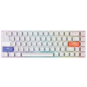 QPSJXN G65 TKL mechanisch gaming-toetsenbord met magnetische en compacte RGB 68 schakelaars voor verbeterde prestaties (wit-OEM-ABS)