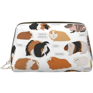 Infographic voor Soorten Knaagdieren Rassen Lederen Make-up Tas Cosmetische Pouch Travel Organizer Toilettas Clutch