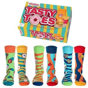 United Oddsocks - Tasty Toes - Herensokken - 6 Stuks - Originele & Kleurrijke Eetmotieven