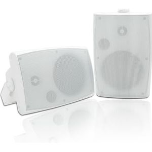 Herdio Outdoor luidspreker, 6,5 inch, waterdicht, passieve 2-weg, 400 W, wandluidspreker met krachtige bas, voor patio, thuis, indoor, zwembadside deck, achtertuin (paar, wit)