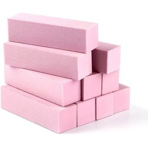 schuurgereedschap sponsblok, 10 stuks schuurblok for nagelbuffer, polijstblok, roze en wit, professionele nagelvijlen(Pink)