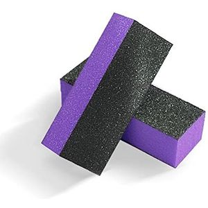 SKYPIA 2 stuks 4-zijdige nagelstempels voor schuren en polijsten zwart paars