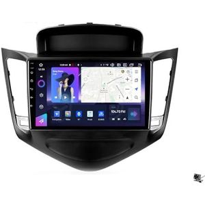 ZWCLSH Android Radio Compatibel met Chevrolet Cruze 2008-2014 Autoradio GPS Navigatie 9 Inch QLED Touchscreen Draadloze Carplay Android Auto 4G LTE Wifi SWC DSP Achtercamera, 7NF
