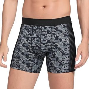 Heren-incontinentieboxershorts, wasbare incontinentiebroek, dunne zomer boxershorts, ijszijde boxershorts, ademende mesh boxershorts, Zwart, XXL